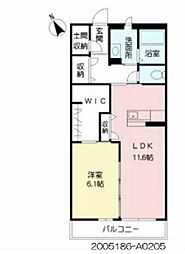 リラフォート北山 1LDKの間取図画像