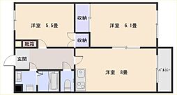 サンライズ自由ヶ丘・07 2LDKの間取図画像