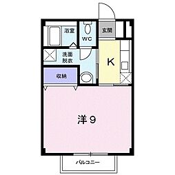 ドマーニK 1Kの間取図画像
