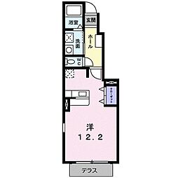 レ・フレールB棟 ワンルームの間取図画像