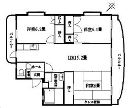 ラージビュー 3LDKの間取図画像