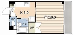 パステルイン南郡元 1Kの間取図画像