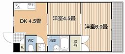 パルティール2 2DKの間取図画像