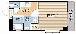 プレステージ荒田 1Kの間取図画像