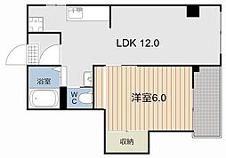 松和ビル 1LDKの間取図画像