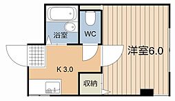 YYビル 1Kの間取図画像
