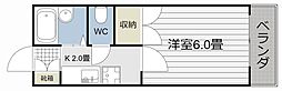 サンシティ鴨池 1Kの間取図画像