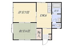 タイショウハイツ 2DKの間取図画像