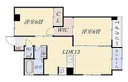 福崎ビル 2LDKの間取図画像