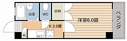 エントピア鴨池第11 1Kの間取図画像