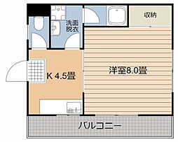 パレス鴨池 1Kの間取図画像