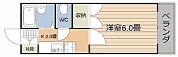 サンシティ鴨池 1Kの間取図画像