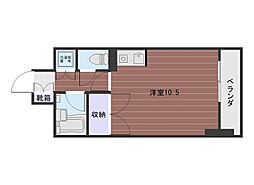 セントラルパレス ワンルームの間取図画像