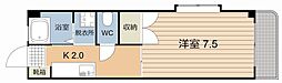 森マンション 1Kの間取図画像