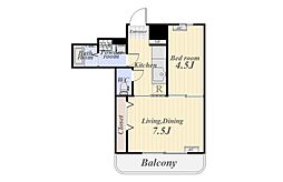 ヨーロピア荒田 2Kの間取図画像
