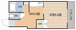 KBKスポーツ荒田ビル 1DKの間取図画像