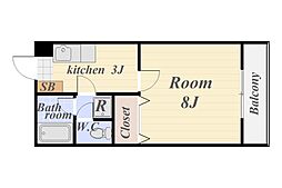 しゃろん館 1Kの間取図画像