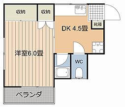 セントポリアA 1DKの間取図画像