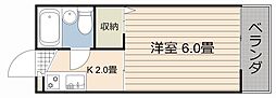 大山ハイツ 1Kの間取図画像