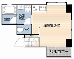 ラ・ウェゾン鴨池 ワンルームの間取図画像