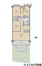 向ヶ丘遊園ダイカンプラザ2号館 3LDKの間取図画像