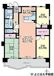 ドメス稲田堤 3LDKの間取図画像