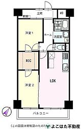 岡上住宅2号棟 2LDKの間取図画像