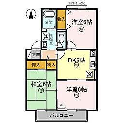 シャルムますだ 2LDKの間取図画像