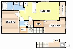 (仮)草津市川原2丁目アパート 2LDKの間取図画像