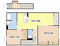 グリーンベル 2LDKの間取図画像