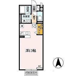コンフォールM ワンルームの間取図画像