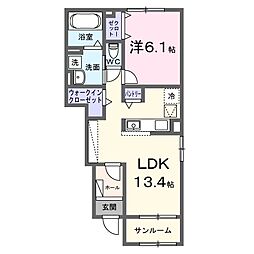 ステラ守山 1LDKの間取図画像