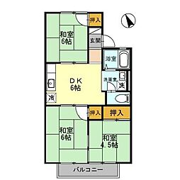ファミール栄B 3DKの間取図画像
