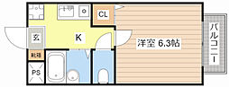 CASAFORTE 1Kの間取図画像
