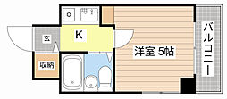 アセンティアびわこ 1Kの間取図画像
