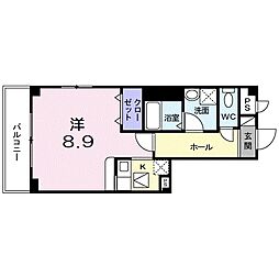 クレールシャンブル 1Kの間取図画像