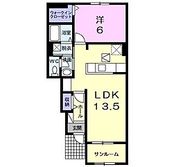 サンリットアーク1 1LDKの間取図画像