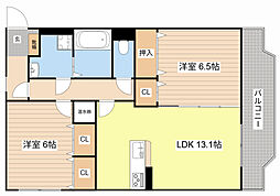 ブレイン新旭 2LDKの間取図画像