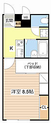 エイペックス彦根芹橋 1Kの間取図画像