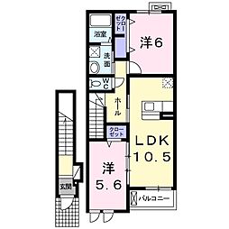 エスポワール 2LDKの間取図画像
