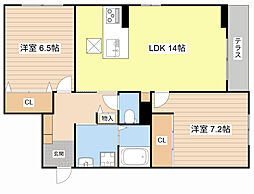 シャーメゾン池州 みらいエコ対象物件 2LDKの間取図画像