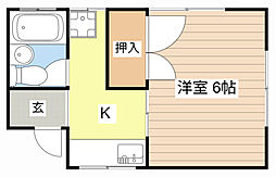 サントピアハイツ 1Kの間取図画像