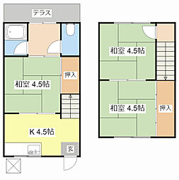 徳田荘　4号棟 2-5 1階3Kの間取り