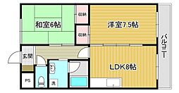 桜代マンション 2LDKの間取図画像