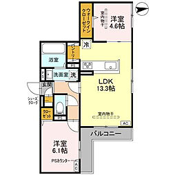 D-residence東五百住町 2LDKの間取図画像