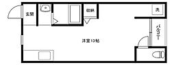テンマハイツ ワンルームの間取図画像