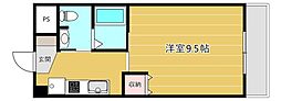 ヴィラ高槻 1Kの間取図画像
