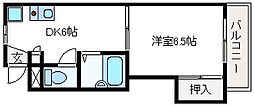 ラルゴカーサ 1DKの間取図画像