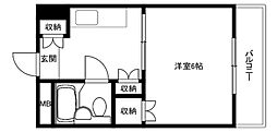 パークサイドマンション 1DKの間取図画像