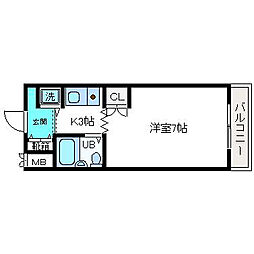 ジョイフル高槻大畑 1Kの間取図画像